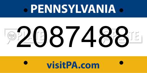 2087488 Pennsylvania License Plate