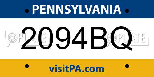 2094BQ Pennsylvania License Plate