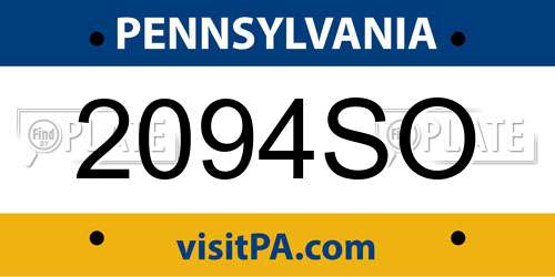2094SO Pennsylvania License Plate
