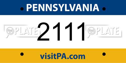 2111 Pennsylvania License Plate