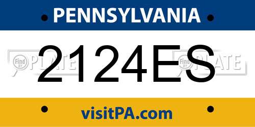 2124ES Pennsylvania License Plate