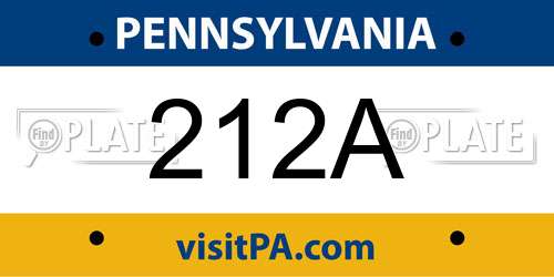 212A Pennsylvania License Plate