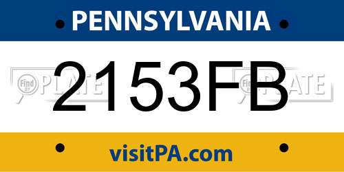2153FB Pennsylvania License Plate