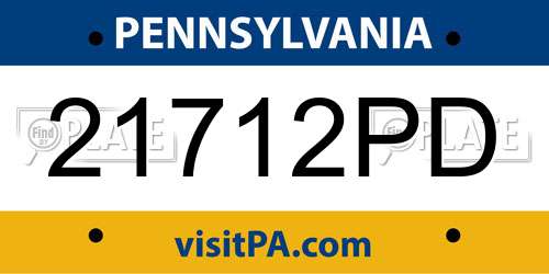 21712PD Pennsylvania License Plate