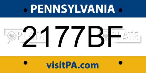 2177BF Pennsylvania License Plate