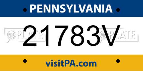 21783V Pennsylvania License Plate