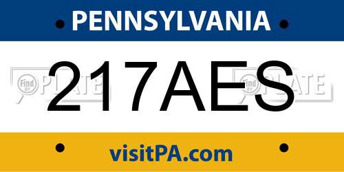 217AES Pennsylvania License Plate