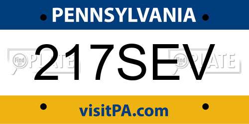 217SEV Pennsylvania License Plate