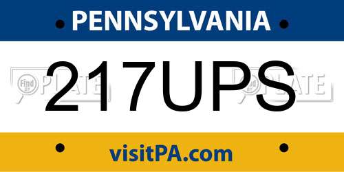 217UPS Pennsylvania License Plate