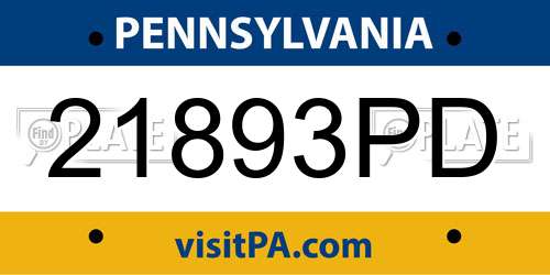 21893PD Pennsylvania License Plate