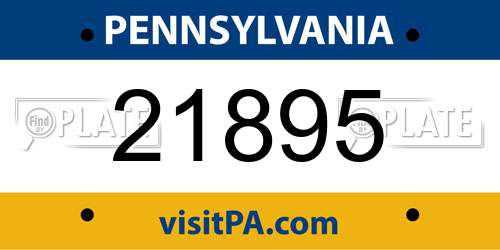 21895 Pennsylvania License Plate