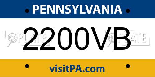 2200VB Pennsylvania License Plate