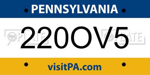220OV5 Pennsylvania License Plate