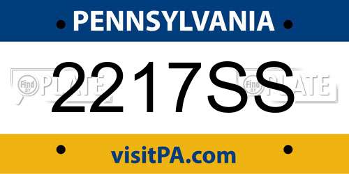 2217SS Pennsylvania License Plate