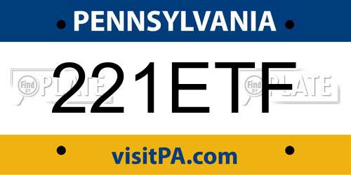 221ETF Pennsylvania License Plate