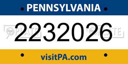 2232026 Pennsylvania License Plate