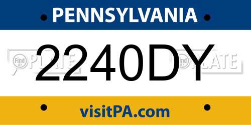 2240DY Pennsylvania License Plate