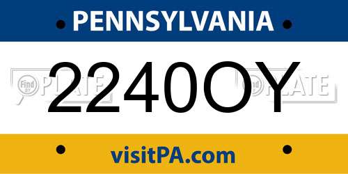 2240OY Pennsylvania License Plate