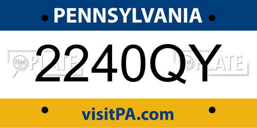 2240QY Pennsylvania License Plate