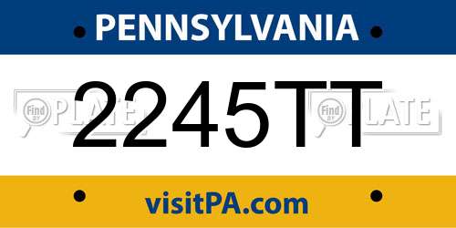 2245TT Pennsylvania License Plate