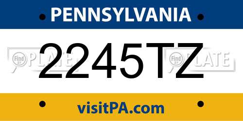 2245TZ Pennsylvania License Plate