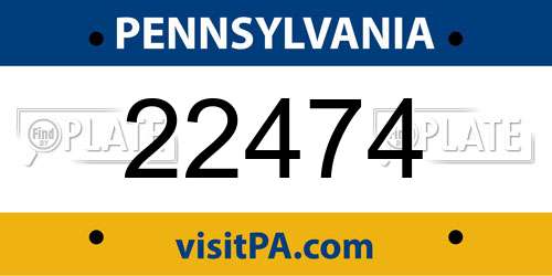 22474 Pennsylvania License Plate