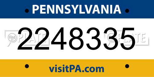2248335 Pennsylvania License Plate