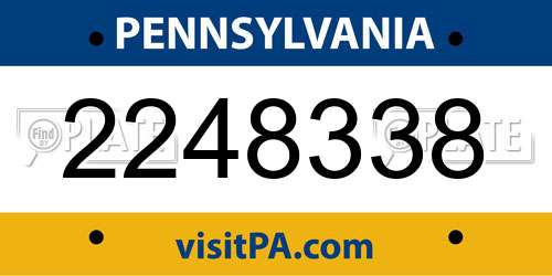 2248338 Pennsylvania License Plate