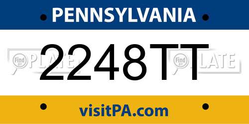 2248TT Pennsylvania License Plate
