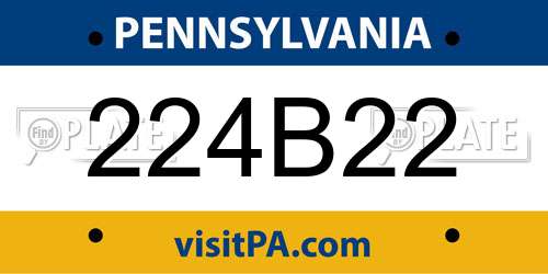 224B22 Pennsylvania License Plate