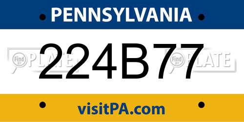 224B77 Pennsylvania License Plate