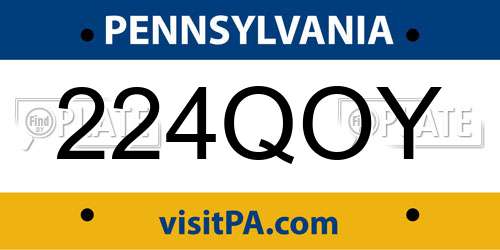 224QOY Pennsylvania License Plate