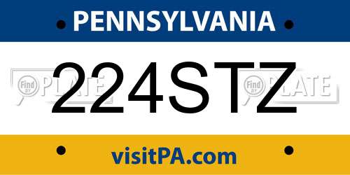 224STZ Pennsylvania License Plate