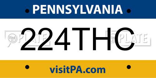 224THC Pennsylvania License Plate