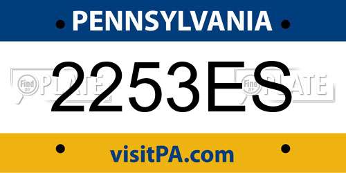 2253ES Pennsylvania License Plate