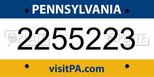2255223 Pennsylvania License Plate