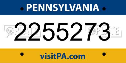 2255273 Pennsylvania License Plate