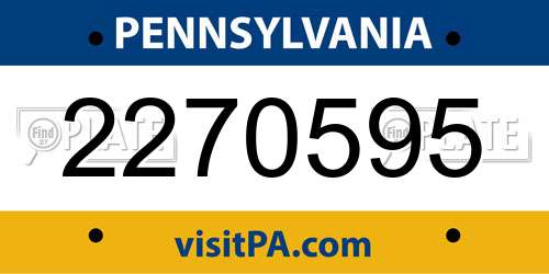 2270595 Pennsylvania License Plate