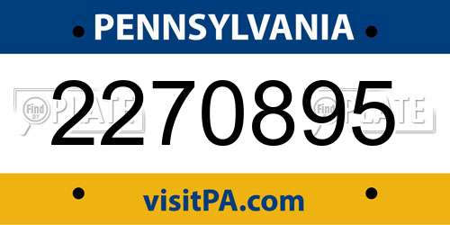 2270895 Pennsylvania License Plate