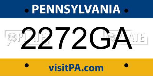 2272GA Pennsylvania License Plate