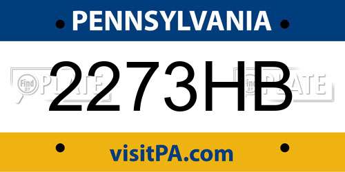2273HB Pennsylvania License Plate