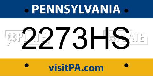 2273HS Pennsylvania License Plate