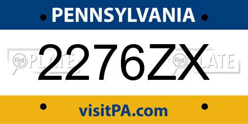 2276ZX Pennsylvania License Plate