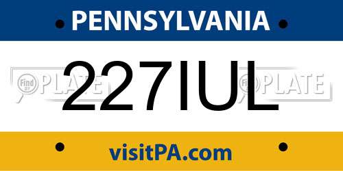 227IUL Pennsylvania License Plate