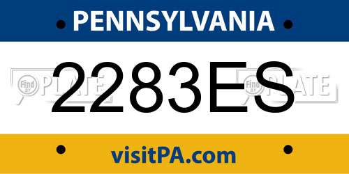 2283ES Pennsylvania License Plate