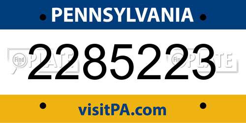 2285223 Pennsylvania License Plate