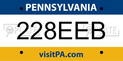 228EEB Pennsylvania License Plate