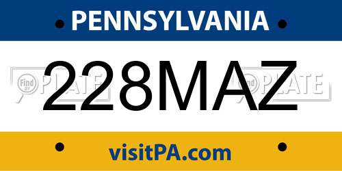228MAZ Pennsylvania License Plate