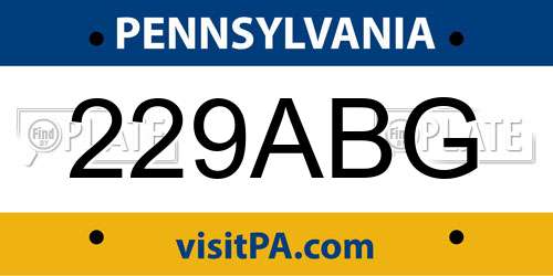 229ABG Pennsylvania License Plate