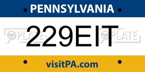 229EIT Pennsylvania License Plate